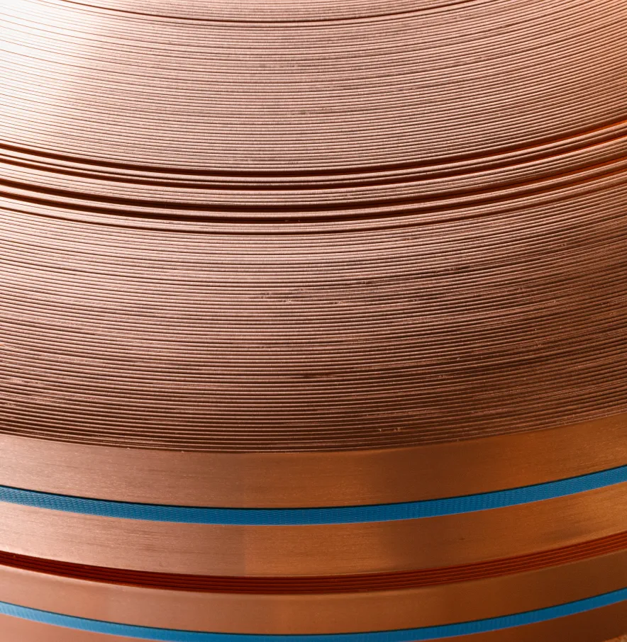 Copper strip coil ready for cold forming